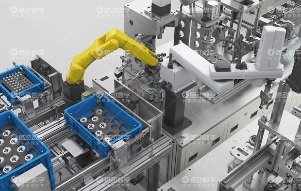 電動汽車壓縮機(jī)自動化裝配線三維動畫