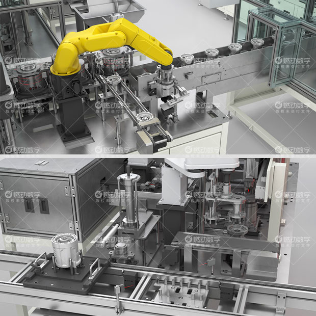 電動汽車壓縮機(jī)自動化裝配線三維動畫制作