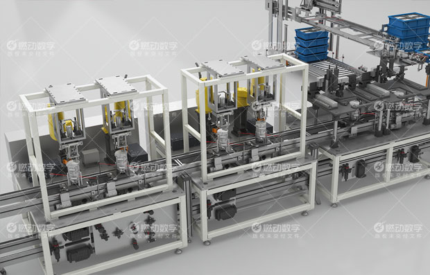 電動汽車壓縮機(jī)自動化裝配線三維動畫制作