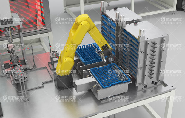 電動汽車壓縮機(jī)自動化裝配線三維動畫制作